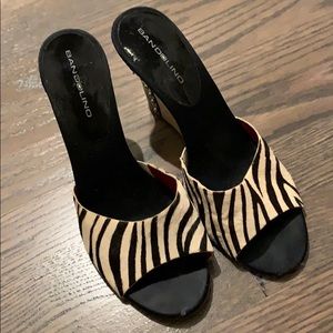 Zebra wedge heels